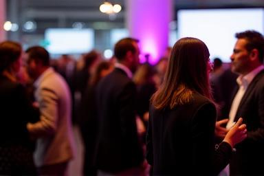 People networking at an event in Rome